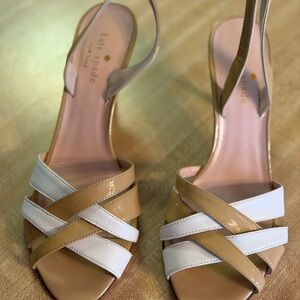 Kate Spade Beige and White Strappy Heels